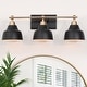 preview thumbnail 2 of 29, Modern Farmhouse Black Gold 3-Light Bathroom Vanity Lights Dimmable Wall Sconces L24.5"x W 7"x H 8" - Black&Gold