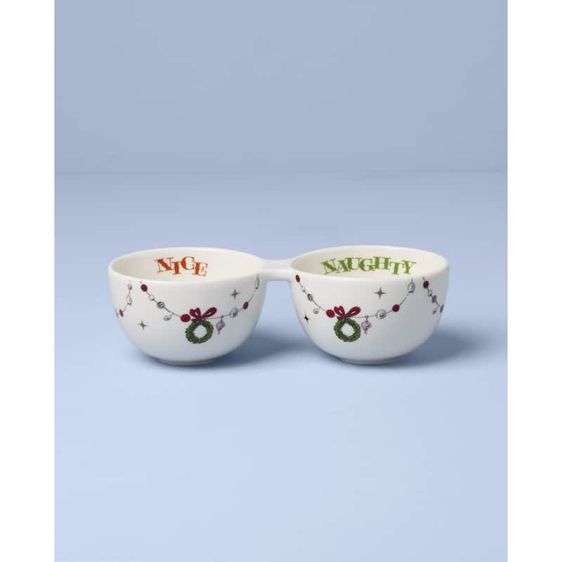 Lenox Merry Grinchmas Naughty or Nice Double Dip Bowl