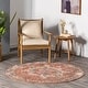 preview thumbnail 90 of 117, Brooklyn Rug Co Camila Faded Medallion Fringe Area Rug 5' Round - Orange