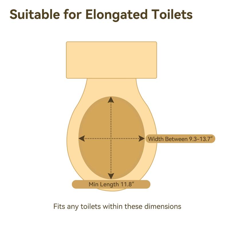 Raised Toilet Seat, 4.5" Riser with Adjustable Soft Padded Arms, Fits Most Elongated Toilets