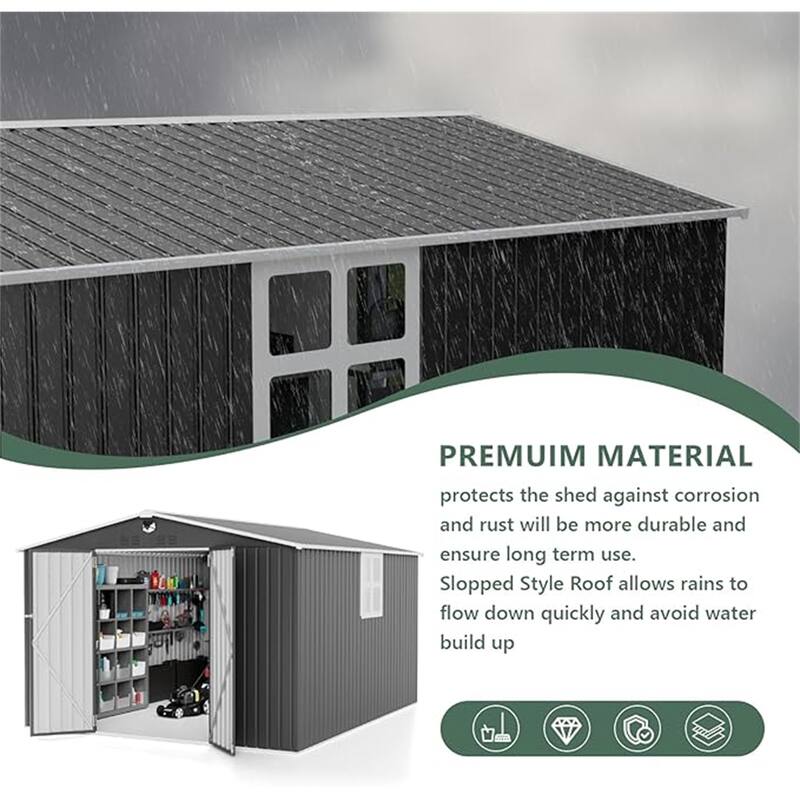 Metal Garden Sheds 10FTx12FT Outdoor Storage Shed