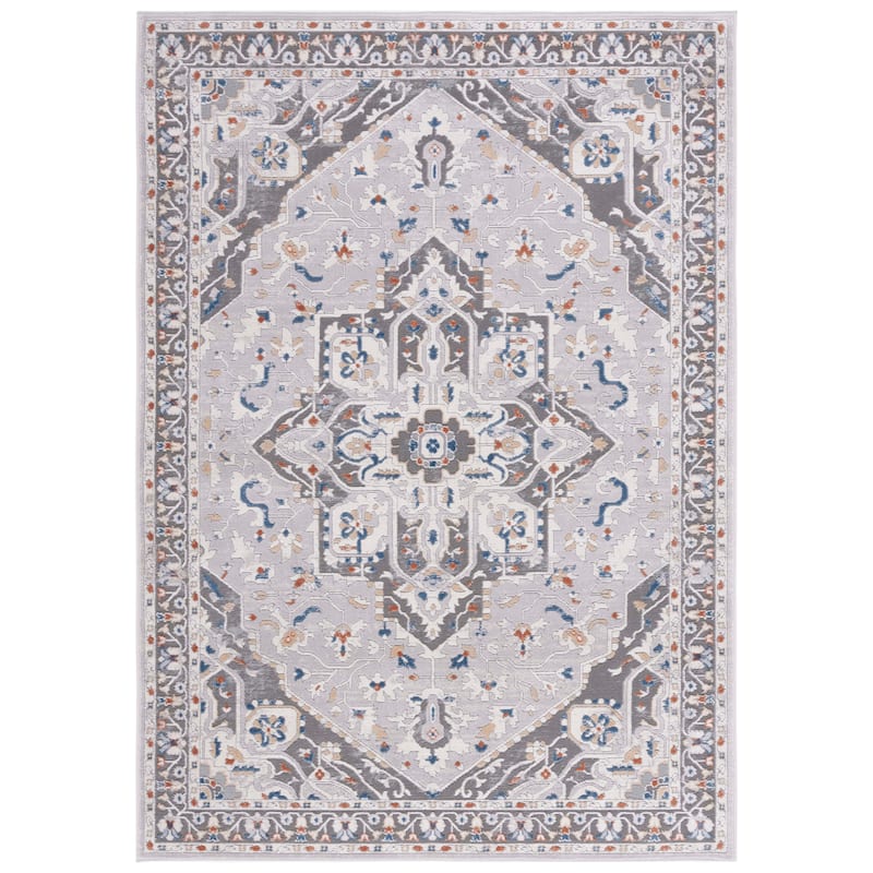 SAFAVIEH Handmade Eternal Eria Oriental Medallion Rug - 6'7" Square - Grey/Blue Rust