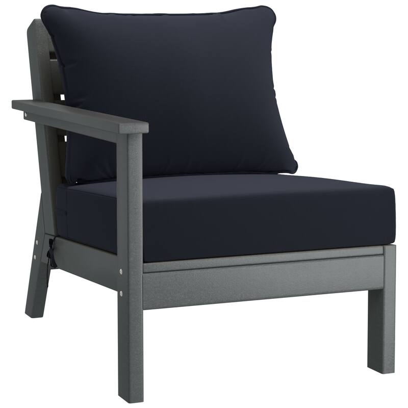 Birchwood All Weather HDPE Outdoor Patio Gray Deep Seating Conversation Set (6-Piece Set)