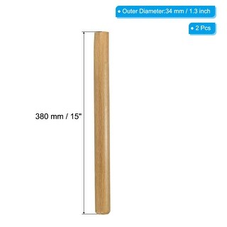 2Pcs 15" Wooden Shovel Handle Garden Shovel Handle Hardwood Handles - Yellow - 15 Inch