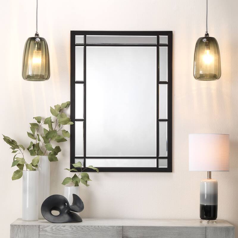 Alden Décor Zander Iron Rectangle Mirror, Black