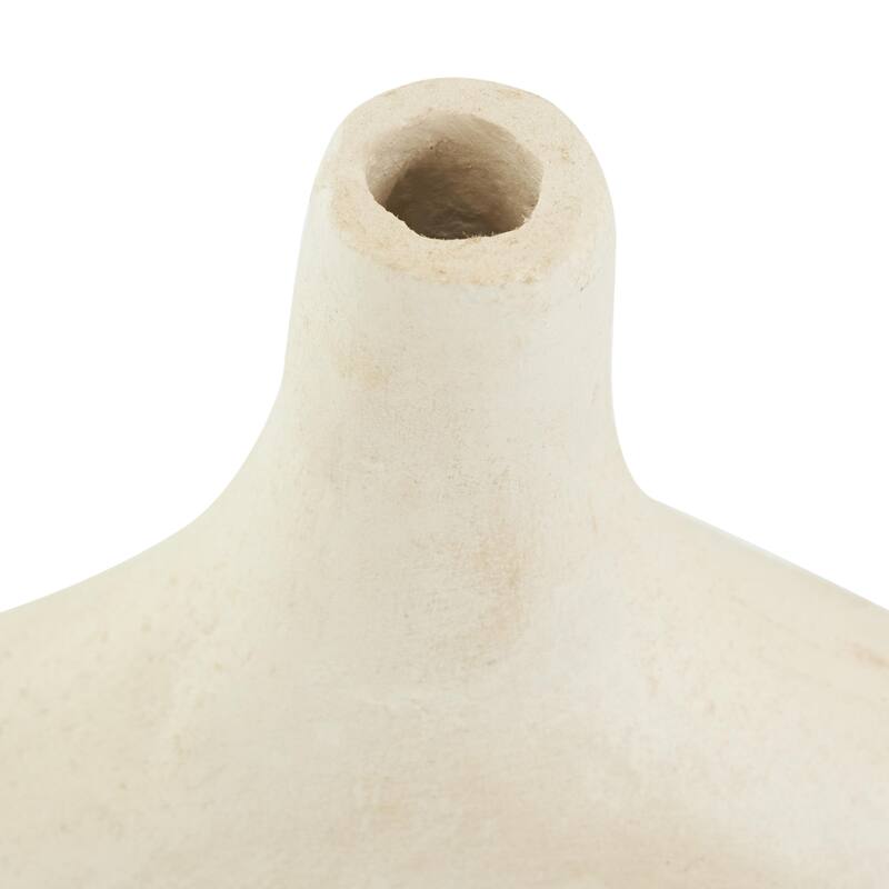 Paper Mache Abstract Double Handle Decorative Vase - Beige - Roche River Decor