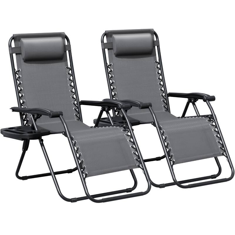 Homall Patio Zero Gravity Chair Lawn Lounge Chair with Pillow Set of 2