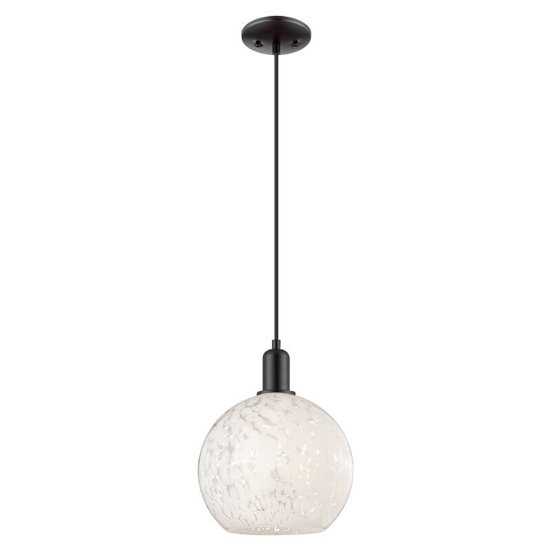 Innovations Lighting Endless Possibilities Arcadia - White Mouchette - 1 Light 10" Cord Hung Mini Pendant - Matte Black