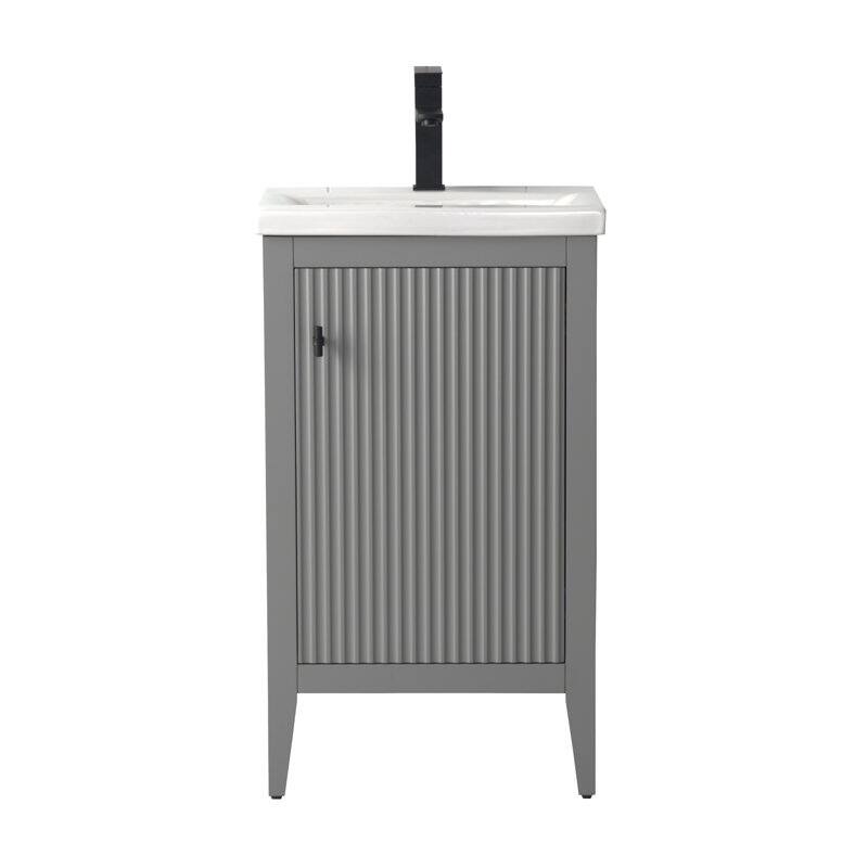 Vanity Art 20" Single Sink Bathroom Vanity Cabinet with Ceramic Top