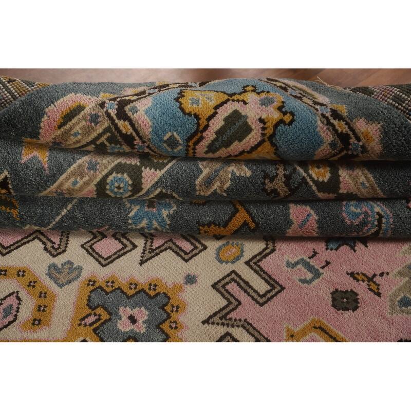 Tribal Geometric Heriz Serapi Oriental Area Rug Handmade Wool Carpet - 9'2" x 11'10"