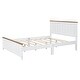preview thumbnail 6 of 18, Queen Size Wood Platform Bed Wooden Slat Support, Vintage Simple Bed Frame with Rectangular Headboard and Footboard, Grey