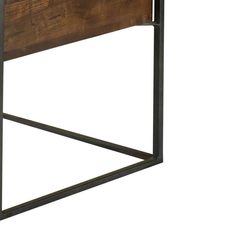 22 Inch Modern Square Accent Table, Removable Tray Top with Storage, Brown