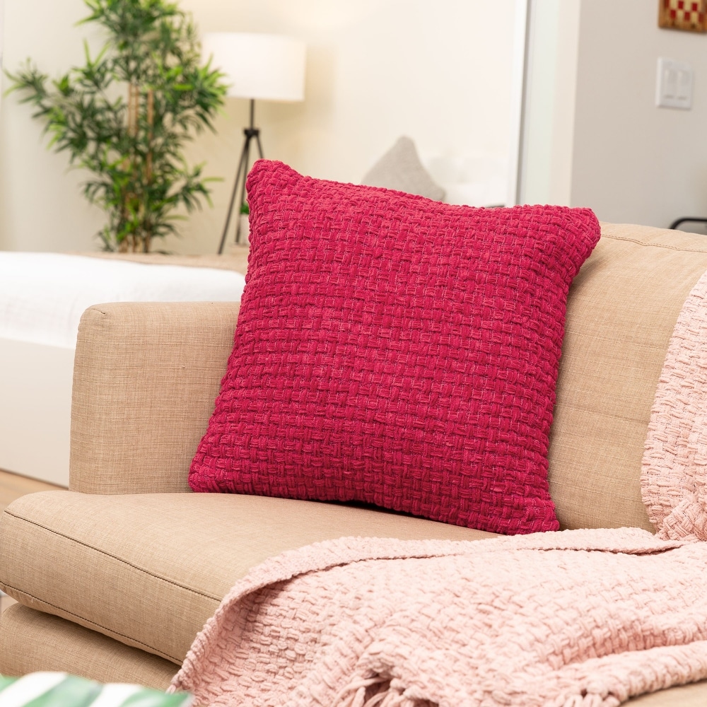 Red chenille throw pillows cheap