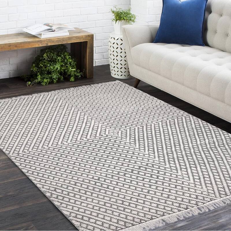 Overton Handmade Modern Contemporary Geometric Area Rug - 8'x10'