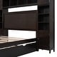 preview thumbnail 54 of 52, Full Size Wooden Bed with All-in-One Cabinet, Shelf, Sockets & Twin Trundle - Stylish and Functional in Grey