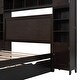 preview thumbnail 18 of 16, Full Size Wooden Bed with Trundle, Cabinet, and Sockets, Espresso