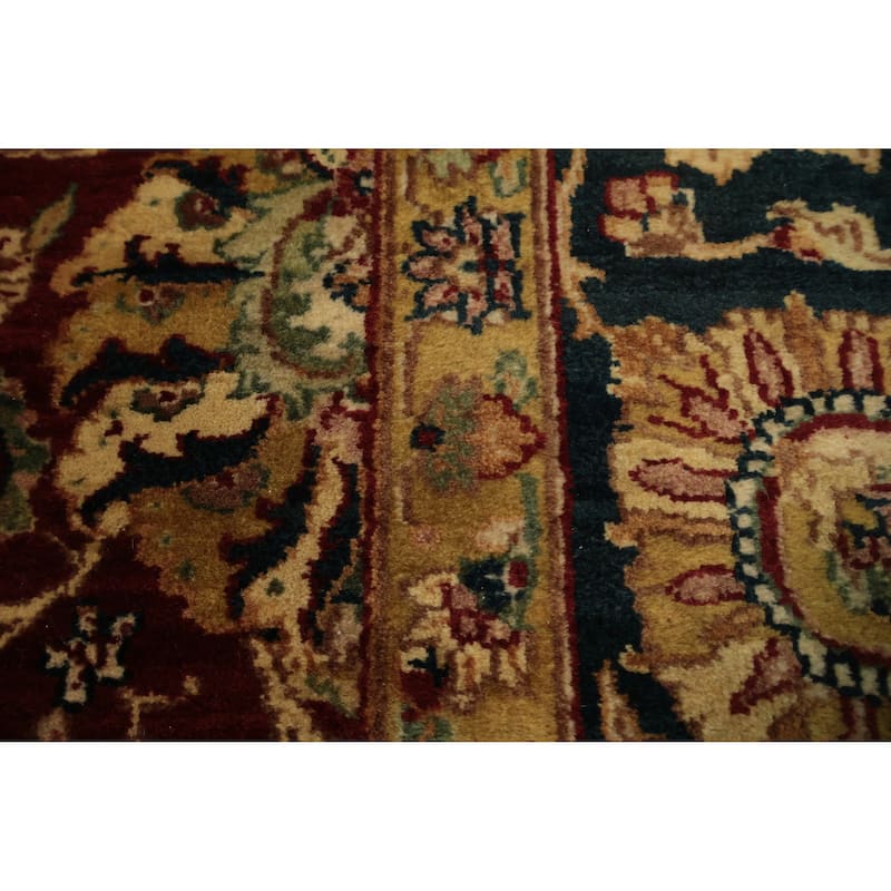 Hand Knotted Oriental 100% Wool Carpet Traditional All-Over Red Agra Area Rug - 10' 0'' X 8' 0''