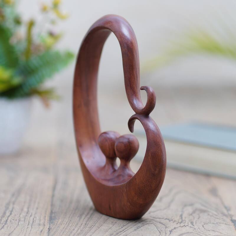 Novica Handmade Honeymoon Story Wood Statuette
