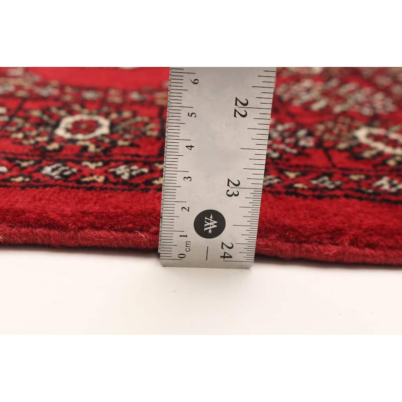ECARPETGALLERY Hand-knotted Peshawar Bokhara Red Wool Rug - 3'1 x 4'9