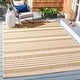 preview thumbnail 18 of 193, SAFAVIEH Courtyard Charmaine Indoor/ Outdoor Waterproof Area Rug 4' x 5'7" - Brown/Bone