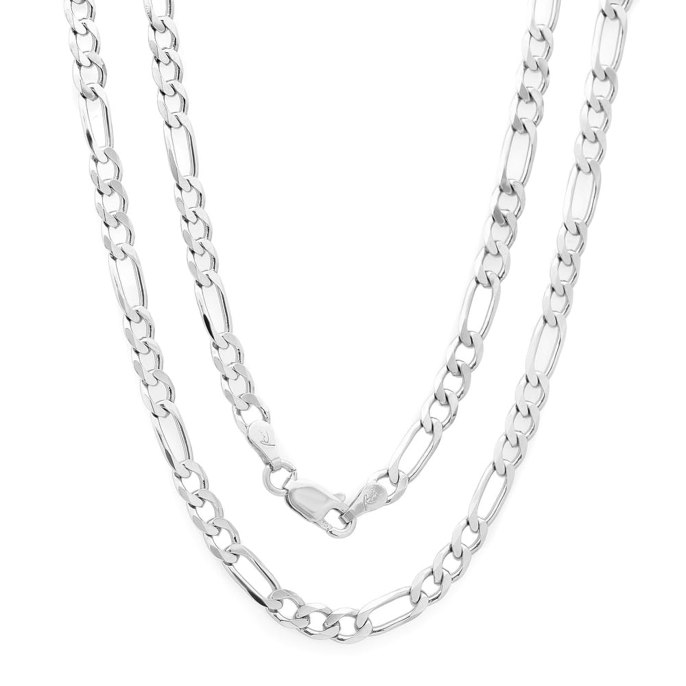 Roberto Martinez Sterling Silver 4 mm Figaro Chain (18"-30")