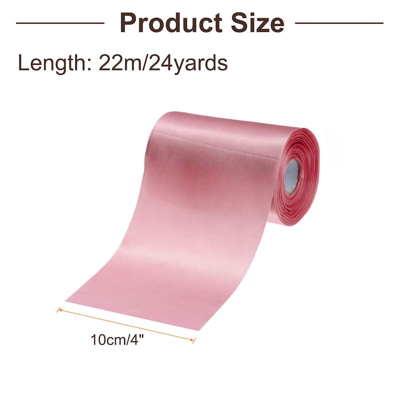 4 Inches x 24 Yards Satin Ribbon for Gift Decoration - Apricot