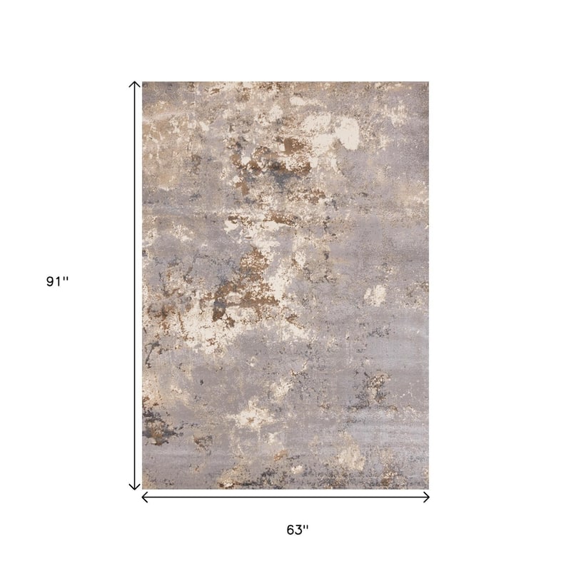 HomeRoots Abstract Modern Rectangle Area Rug - 5' X 8'