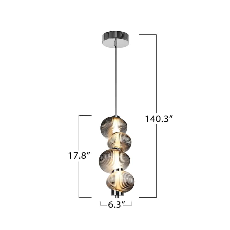Artcraft Ariel Integrated LED Pendant - Chrome with Black Accent