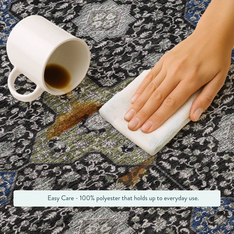 Machine Washable Indoor/ Outdoor Traditional Columbus Chantille Rug