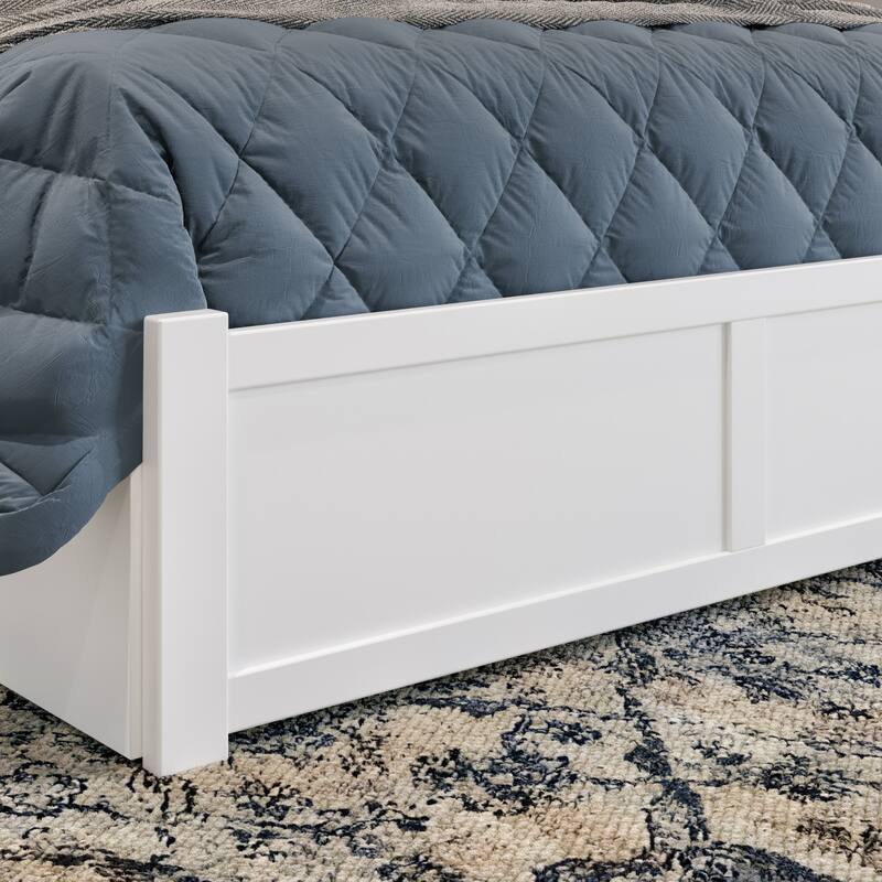AFI Canyon Full Platform Bed with Footboard & Storage Drawers in White
