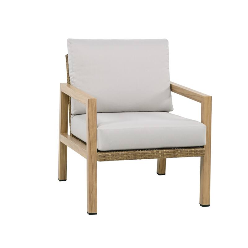 Rattan chair with cushion - Off White