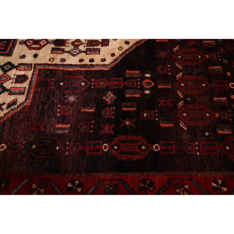 ECARPETGALLERY Hand-knotted Anatolian Dark Brown Wool Rug - 4'11 x 9'2