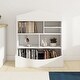 preview thumbnail 1 of 6, 7 Shelf Kids Bookcase,Storage Display Organizer White
