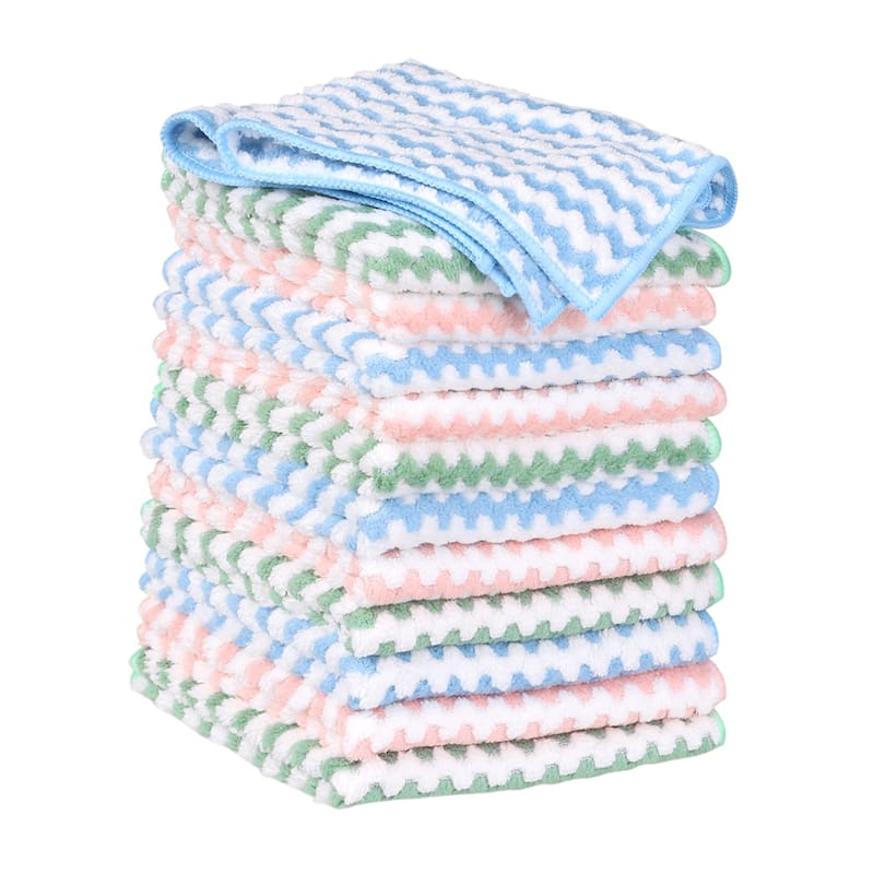 Microfiber Cleaning Cloth, 12 Pack Highly Absorbent Lint Free Rags Reusable and Washable Cleaning Towels