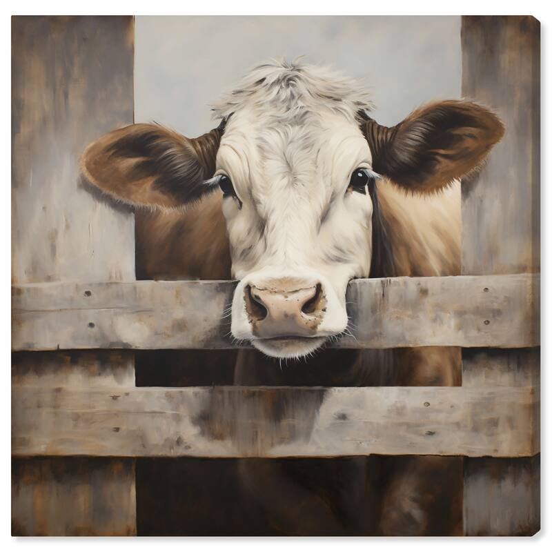 Wynwood Studio Canvas Animals Little Calf Brown and Rustic Wall Art Canvas Print