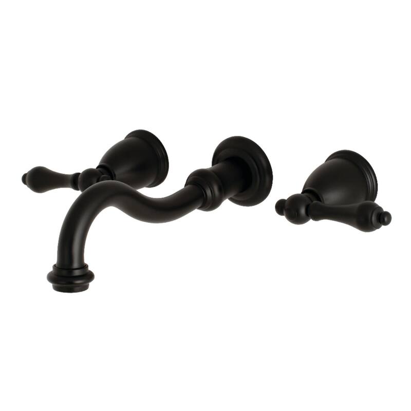 Kingston Brass Vintage 1.2 GPM Wall Mounted Widespread Bathroom Faucet - Matte Black