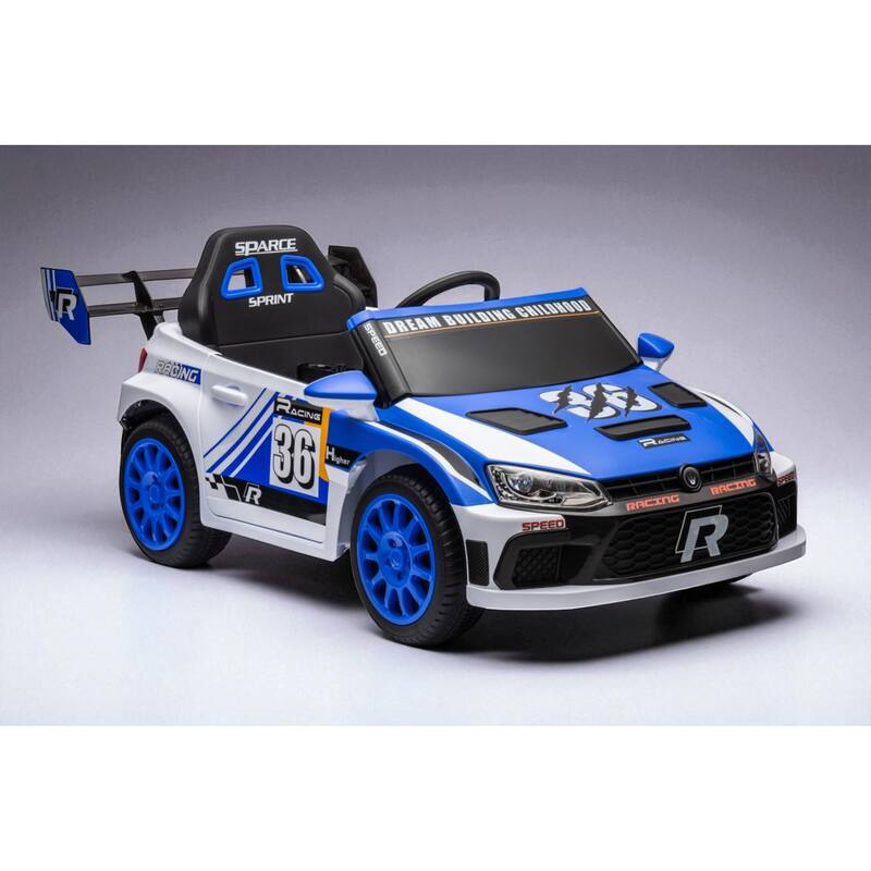 12V Electric Kids Ride-On Car with Remote Control, Music, Lights, Seat Belt, Opening Doors, 4-Wheel Suspension
