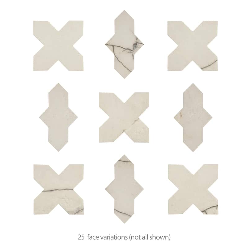 Merola Tile Istanbul Templar Shield Day with Day Cross 8-3/8" x 8-3/8" Porcelain Floor and Wall Tile - Case (36 Tiles)
