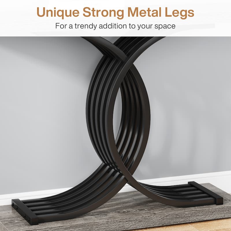 Console Table, Entryway Table with Geometric Legs, Sofa Table - 11.81"D x 39.37"W x 31.49"H