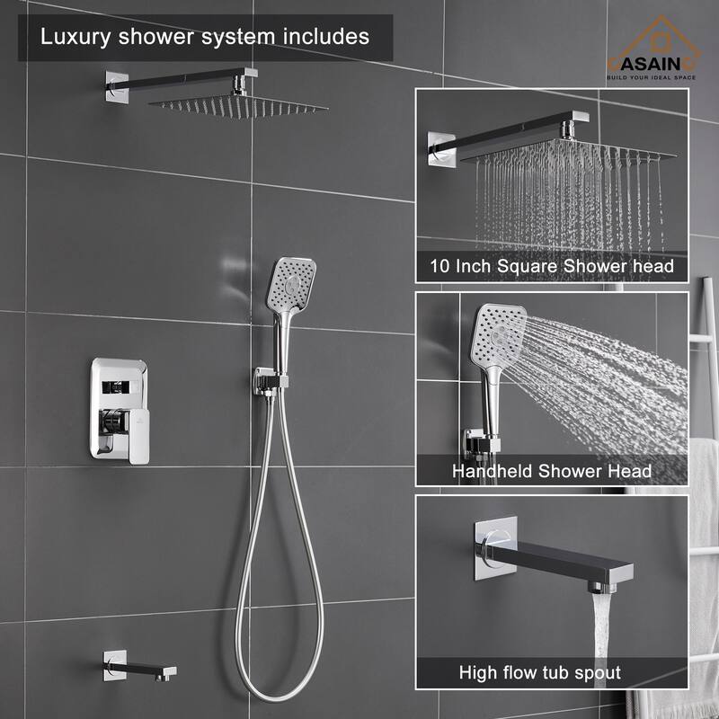 Wall-mounted rain shower faucet with pressure balanced valve