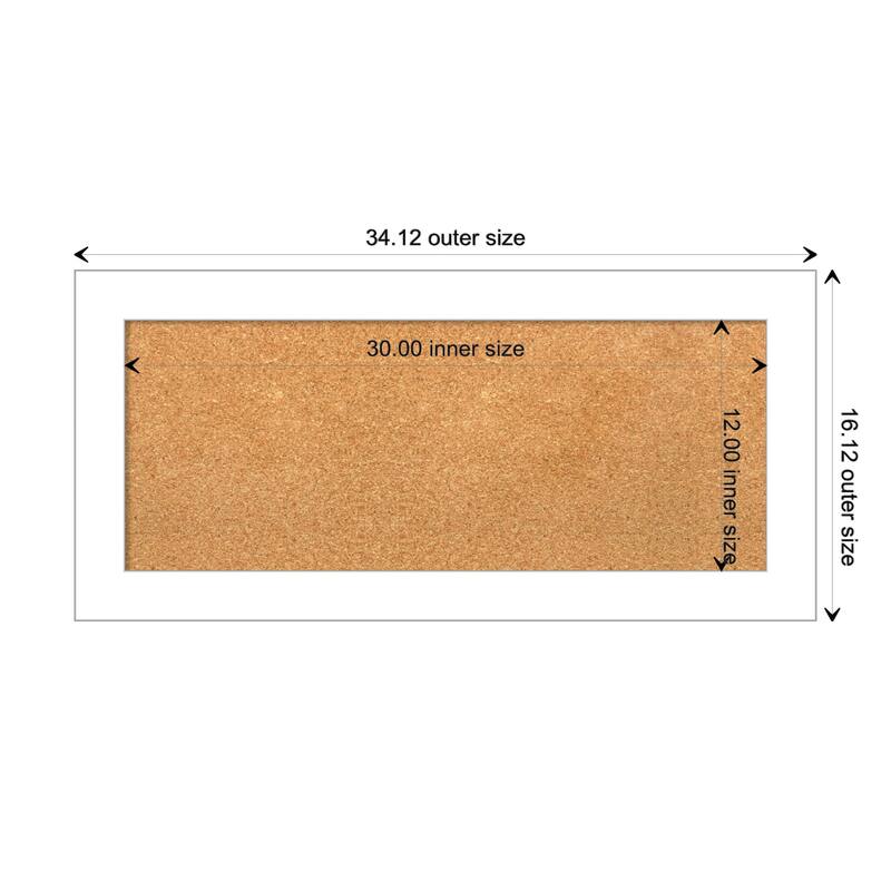 Wedge White Framed Cork Bulletin Memo Board