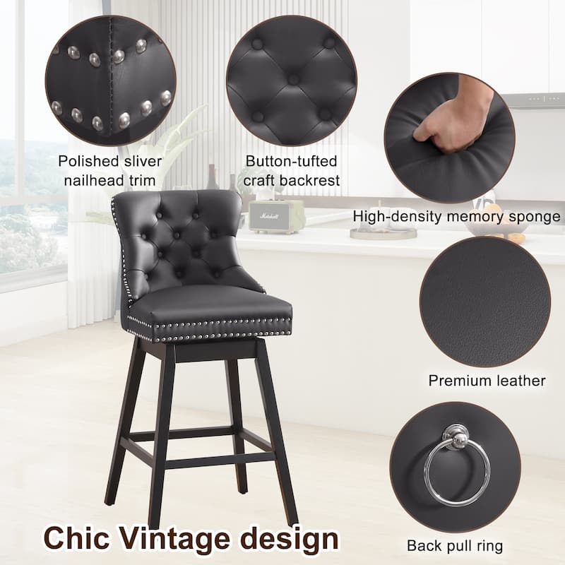 26"/30" Faux Leather Swivel Counter or Bar Height Stools