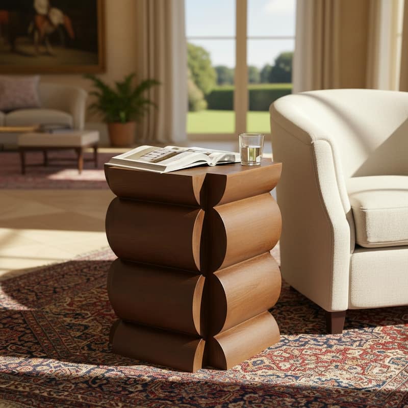 Christopher Knight Home - Camden Modern 15.35" Lightweight End Table with Tiered Shelves for Bedroom, Living Room - 20.87"H - Brown