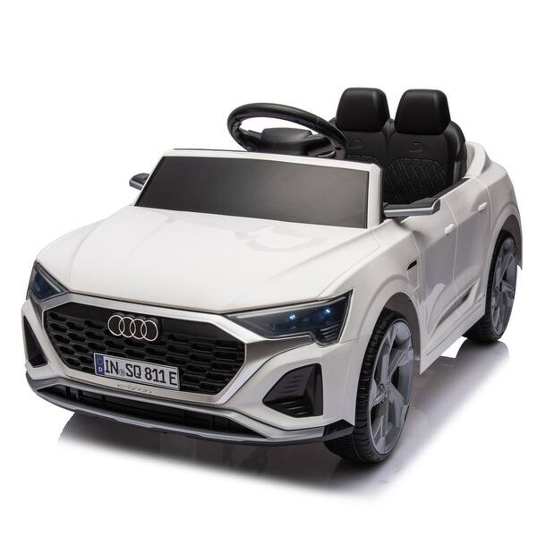 slide 2 of 80, 2-Seater 12V Licensed Audi SQ8 Electric Car for Kids - Dual Drive and Sleek Design White