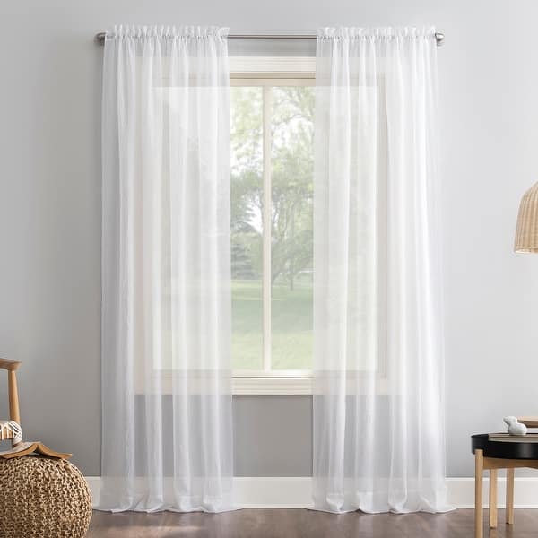slide 1 of 87, No. 918 Erica Sheer Crushed Voile Single Curtain Panel, Single Panel