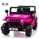 preview thumbnail 1 of 10, 12V Electric Ride-On Truck Car with Remote Control, Kids Ride On Car with MP3 Pink