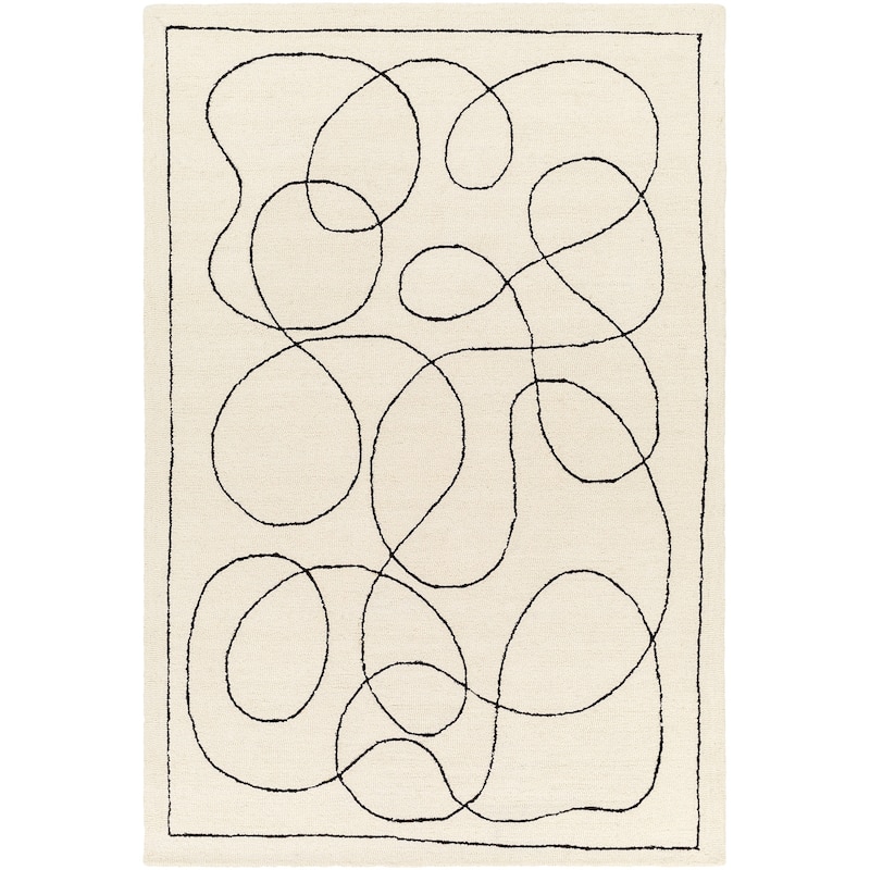 Davallia Handmade Modern Contours Wool Area Rug