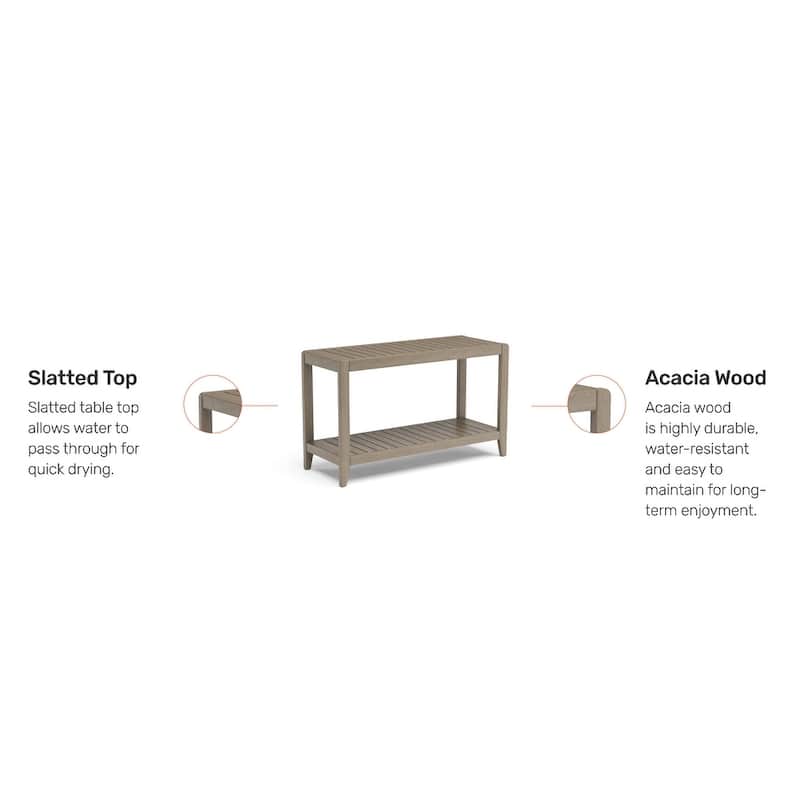 Homestyles Sustain Gray Wood Outdoor Sofa Table - 46" x 18" x 28"