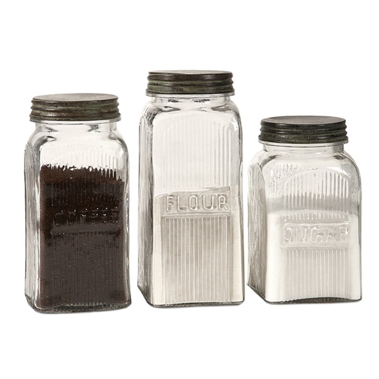 glass containers for flour and sugar