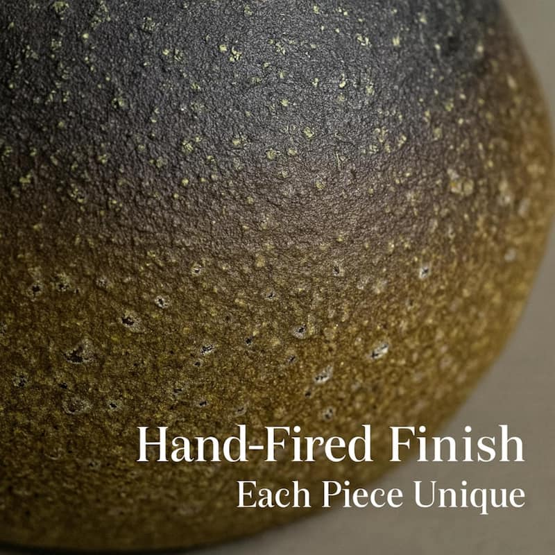 Aria Home Basket Shaped Ombre Brown Ceramic Vase Santa Fe Collection Decor